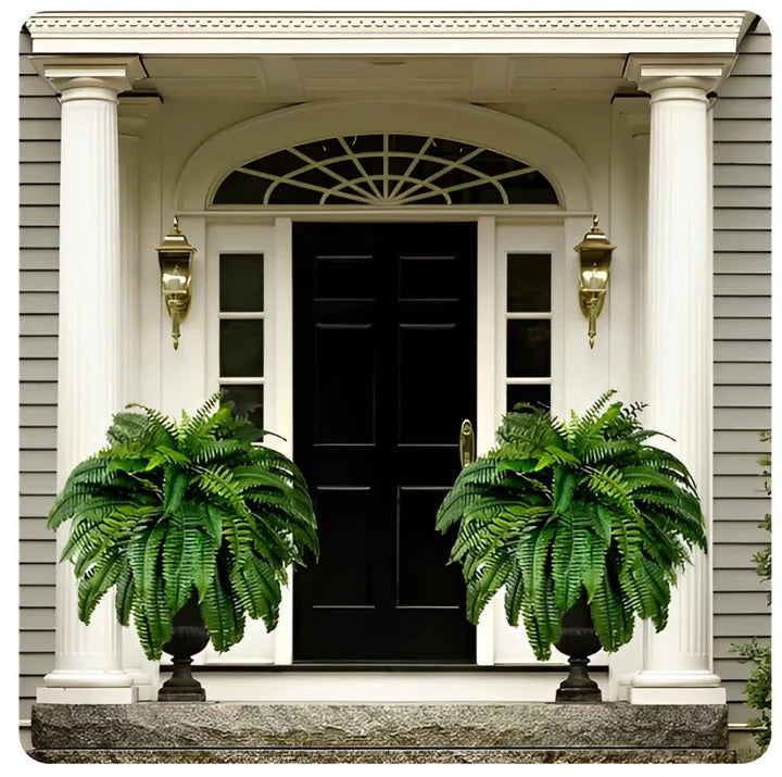 Annie’s Fashion UV Resistant Artificial Boston Fern – Lifelike Outdoor & Indoor Hanging Plant