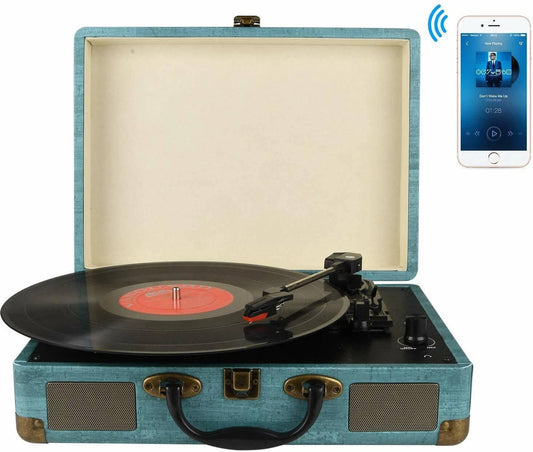 Annie’s Fashion Record Player Vintage 3 Speed Bluetooth Vinyl Turntable