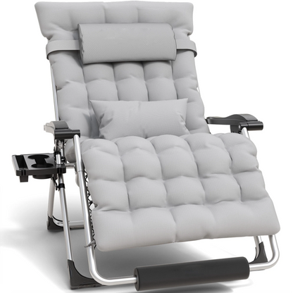 Annie’s Fashion Reclining Outdoor Chair for Seniors – Adjustable Folding Lounger, Holds 500 LB