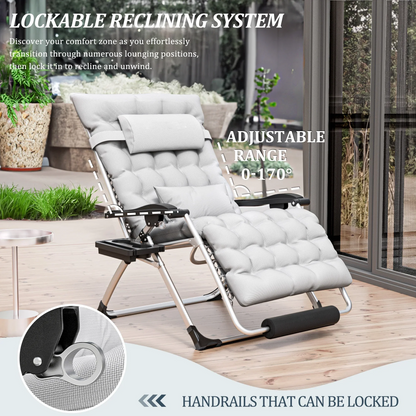Annie’s Fashion Reclining Outdoor Chair for Seniors – Adjustable Folding Lounger, Holds 500 LB