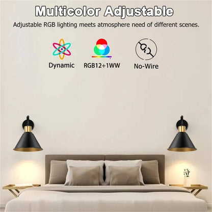 Annie’s Fashion 2PKS Battery Operated Wall Sconces with Remote Dimmable Wireless LED Wall Lamp