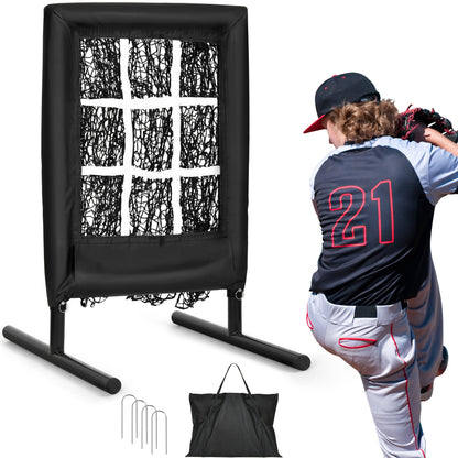 Annie’s Fashion 9 Hole Portable Baseball Pitching Net With Strike Zone