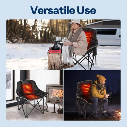 Annie’s Fashion Oversized Heated Camping Chair with Power Bank