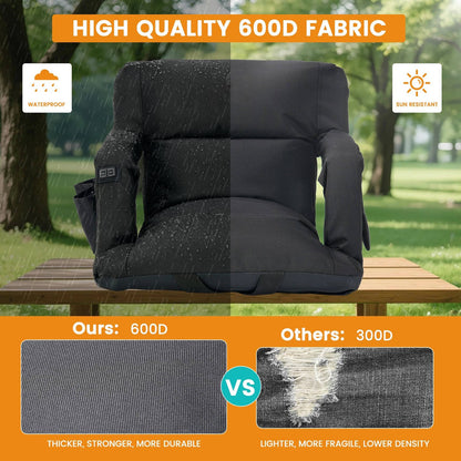 Annie’s Fashion Stadium Seat with Heat & Back Support – Portable Padded Bleacher Cushion Chair