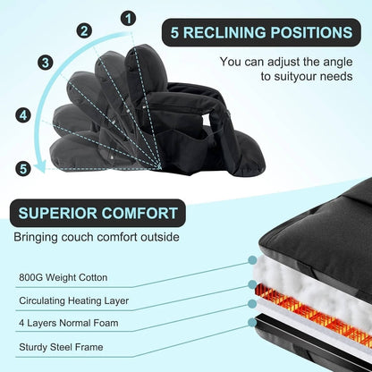 Annie’s Fashion Stadium Seat with Heat & Back Support – Portable Padded Bleacher Cushion Chair