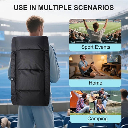 Annie’s Fashion Stadium Seat with Heat & Back Support – Portable Padded Bleacher Cushion Chair