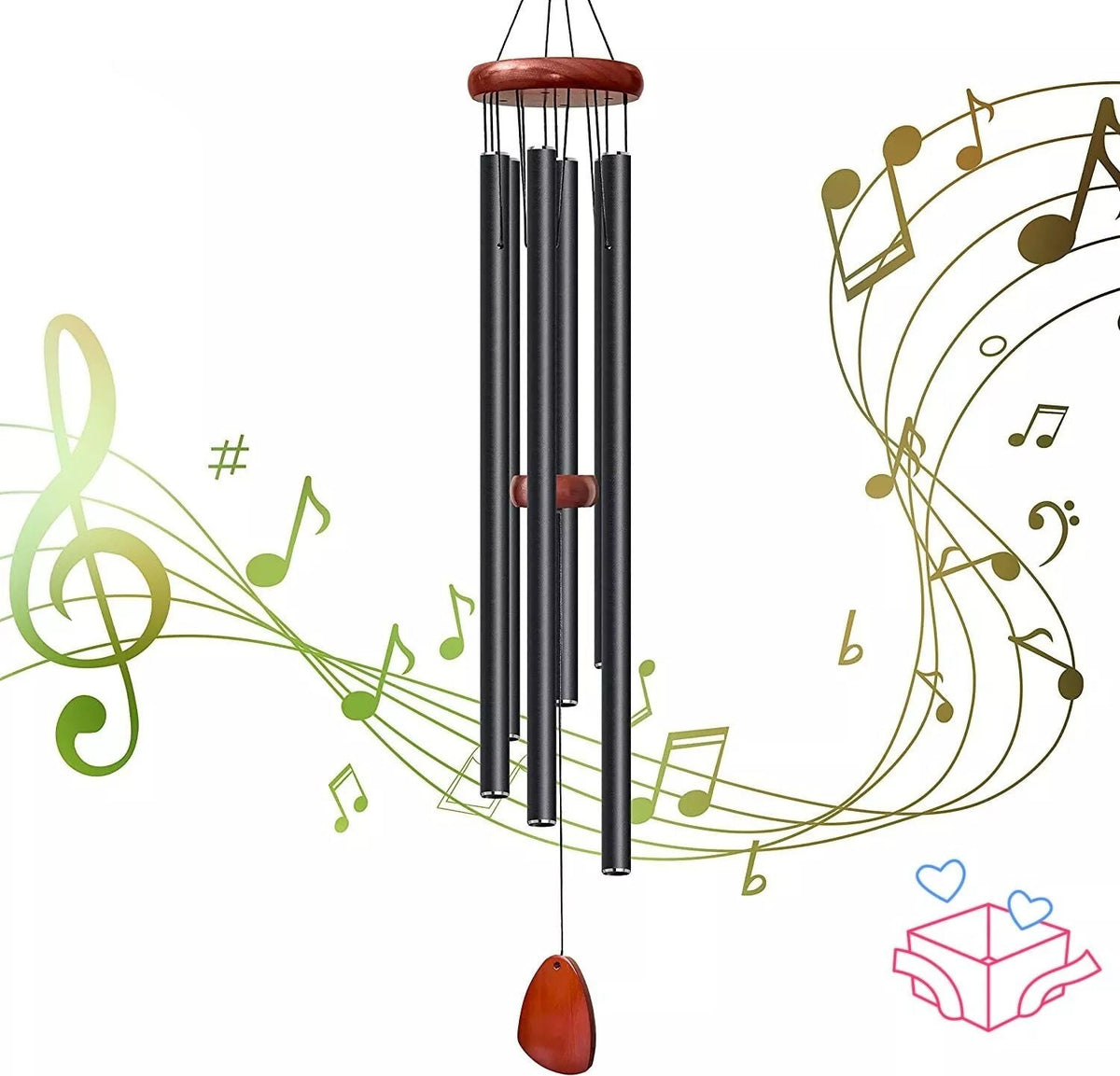 Annie’s Fashion Large Wind Chimes with Deep Tones – Resonant Sound for Patios & Porches