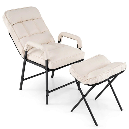 Annie’s Fashion Ottoman Accent Chair with Adjustable Backrest