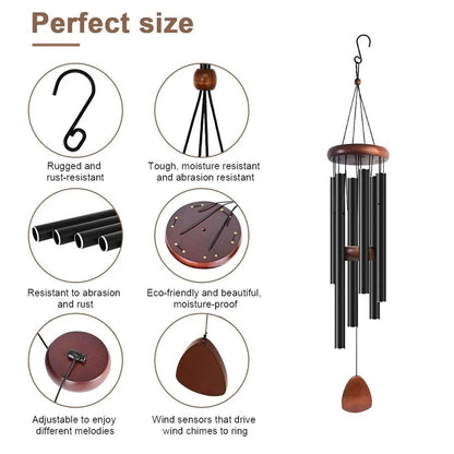 Annie’s Fashion Large Wind Chimes with Deep Tones – Resonant Sound for Patios & Porches