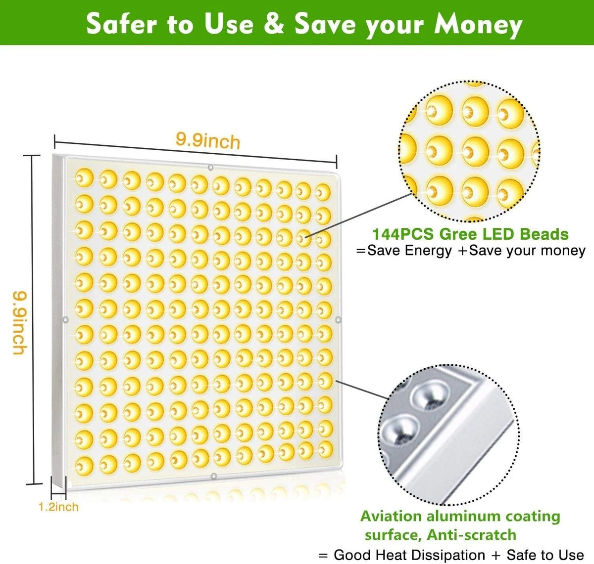 Annie’s Fashion Grow Light Rw750 Full Spectrum LED for Indoor Plant Growth 3x3 ft Coverage Area