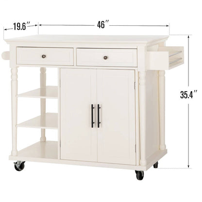 Annie’s Fashion Kitchen Island Kitchen Cart on Wheel with Storage