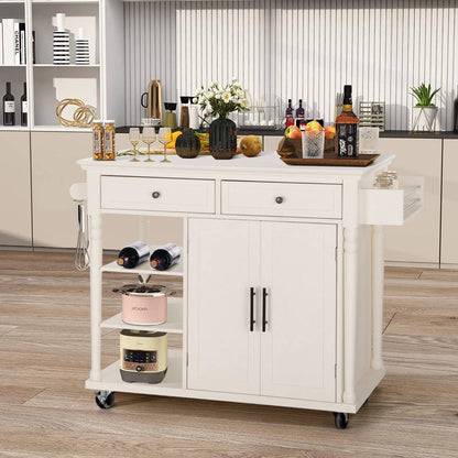 Annie’s Fashion Kitchen Island Kitchen Cart on Wheel with Storage