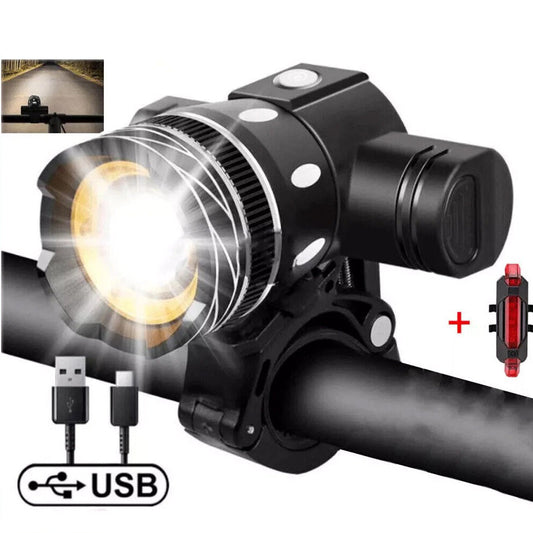 Annie’s Fashion 20000LM Rechargeable LED Bicycle Lights Front & Rear Bike Lamp Set