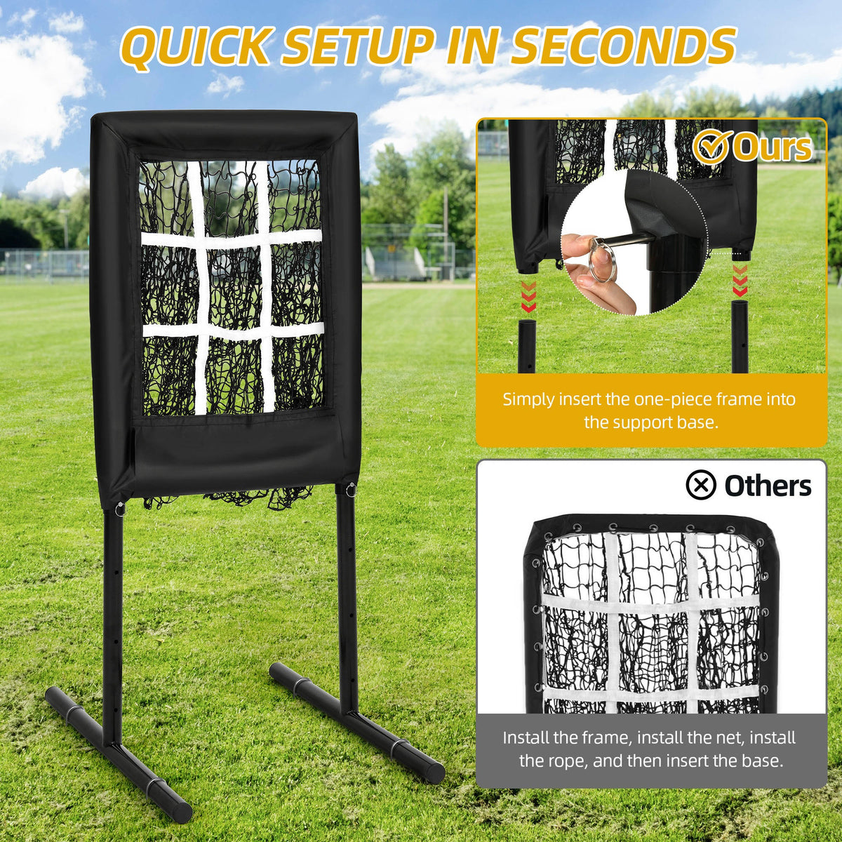 Annie’s Fashion 9 Hole Portable Baseball Pitching Net With Strike Zone