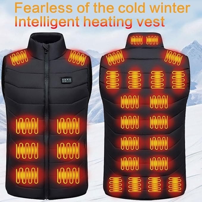 USB Heated Vest with Temperature Control and Quilted Heated Material