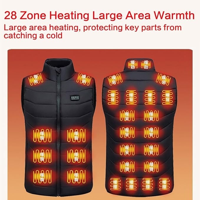 USB Heated Vest with Temperature Control and Quilted Heated Material
