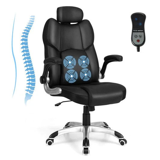 Annie’s Fashion Ergonomic Office Chair with Kneading Massage & Adjustable Headrest – Reclining, Padded Seat