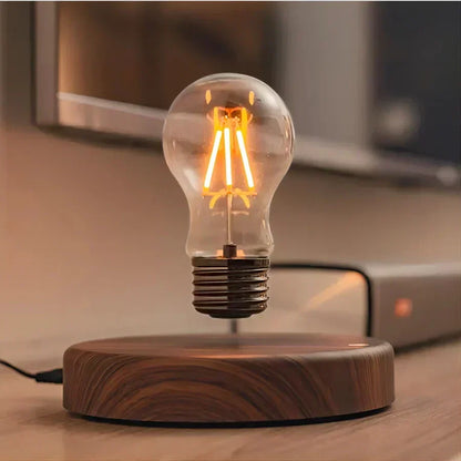 Levitating Lamp with Magnetic Float and Adjustable Color Temperature, Walnut Wood Base