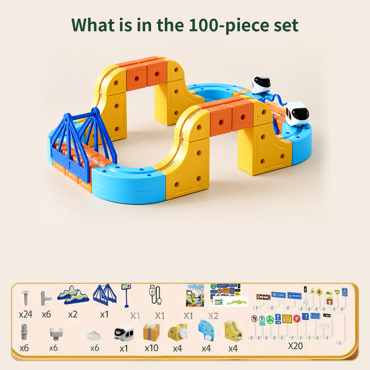 Magnetic Monorail Train Building Set