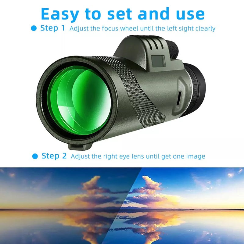 Annie’s Fashion Portable HD Monocular Telescope – 40x60 Zoom with Tripod & Phone Mount