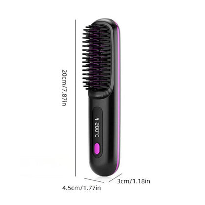 Electric Hair Straightening Brush, Fast and Gentle Styling with Anti-Frizz Ceramic Technology
