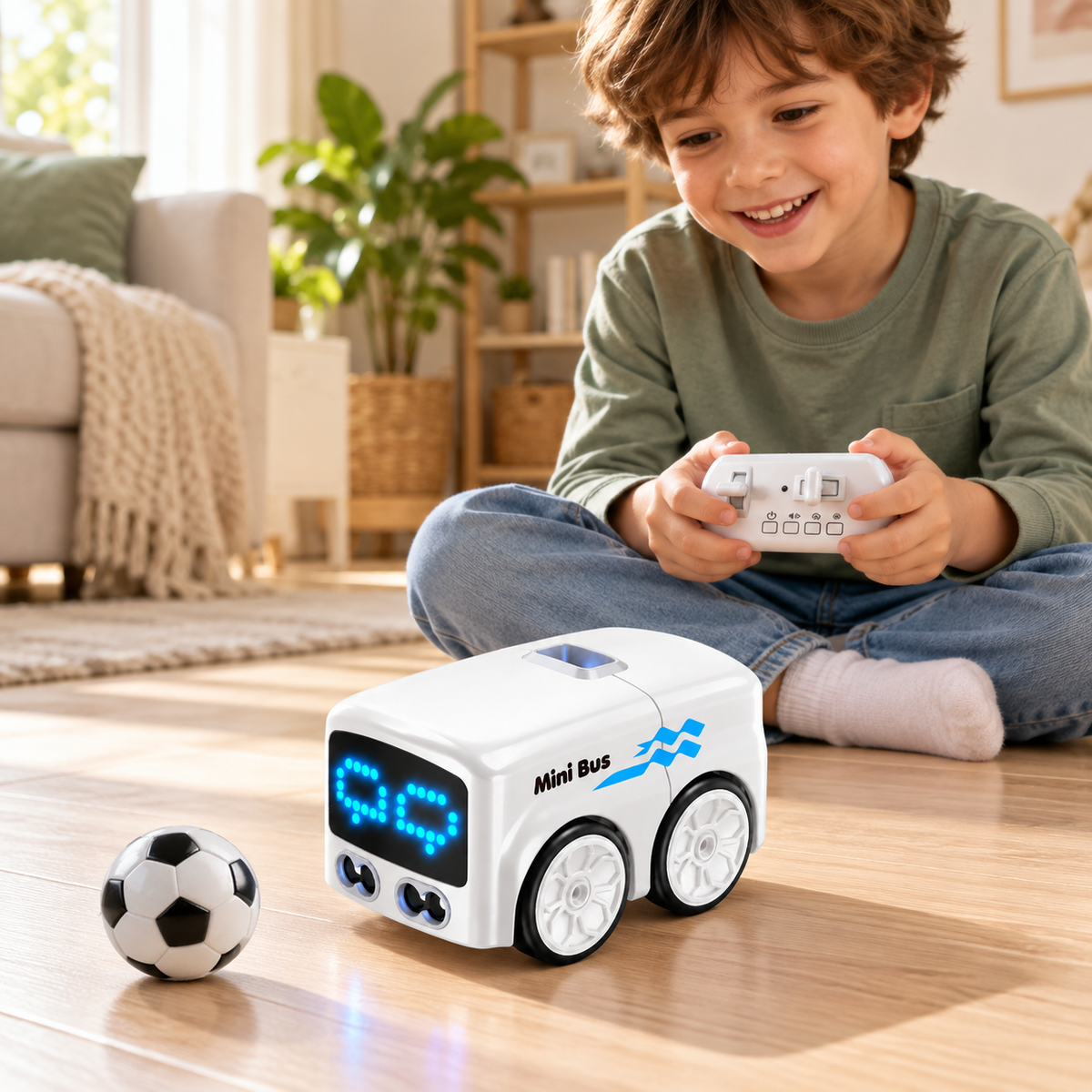 Remote Control Mini Bus with LED Face