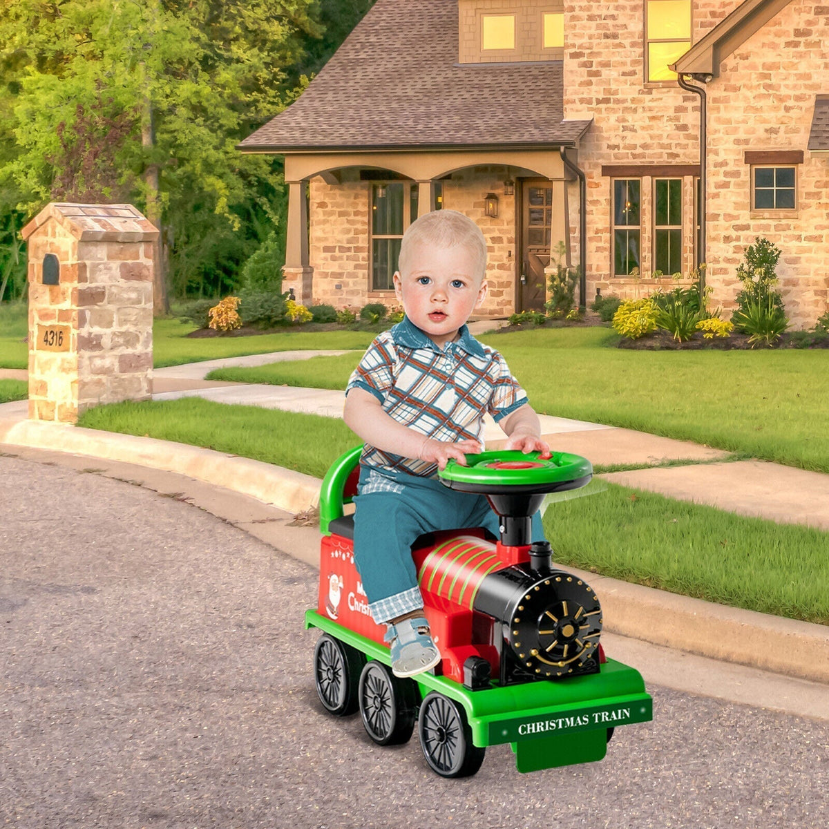 Annie’s Fashion Ride-on | Kid's Rechargeable Ride On Toy Train And Track Set 6V