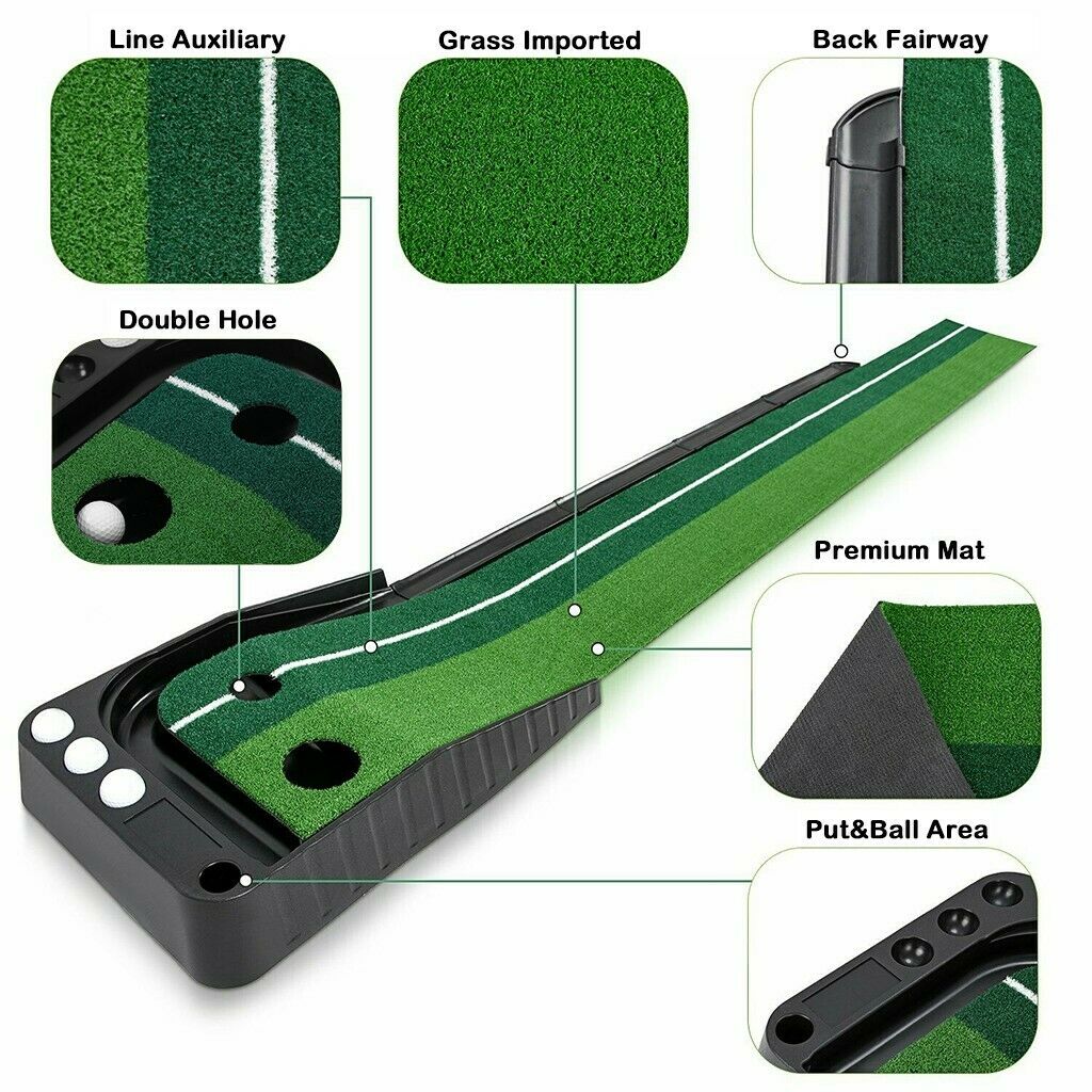 Annie’s Fashion Indoor Golf Putting Green 10' Auto Return Practice Mat