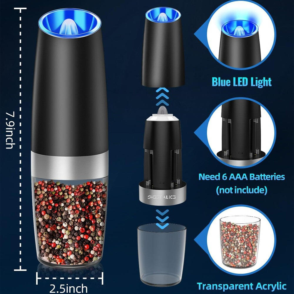 Annie’s Fashion Electric Salt And Pepper Grinder 2 Pack