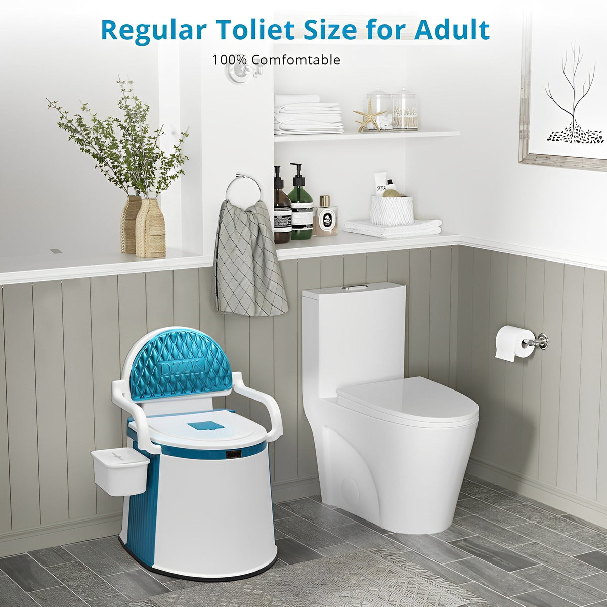 Annie’s Fashion Outdoor and Indoor Portable Toilet – Comfortable Design for Seniors & Adults