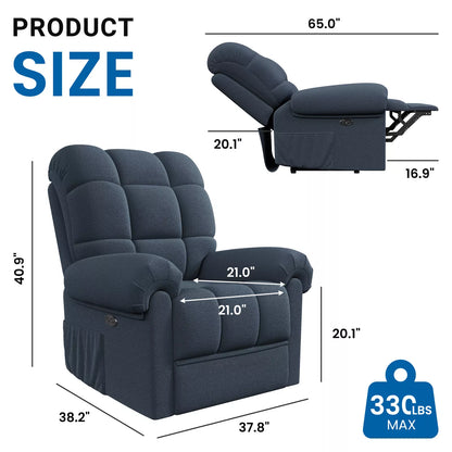 Annie’s Fashion Power Recliner Chair – Electric Adjustable Reclining Chair for Living Room Comfort