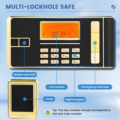 Annie’s Fashion Large Home Safes 4.5Cub Fireproof Double Safes Lockbox Digital Keypad Money Safe