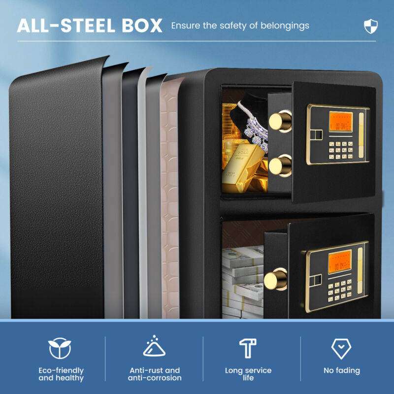 Annie’s Fashion Large Home Safes 4.5Cub Fireproof Double Safes Lockbox Digital Keypad Money Safe