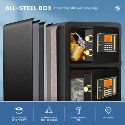 Annie’s Fashion Large Home Safes 4.5Cub Fireproof Double Safes Lockbox Digital Keypad Money Safe