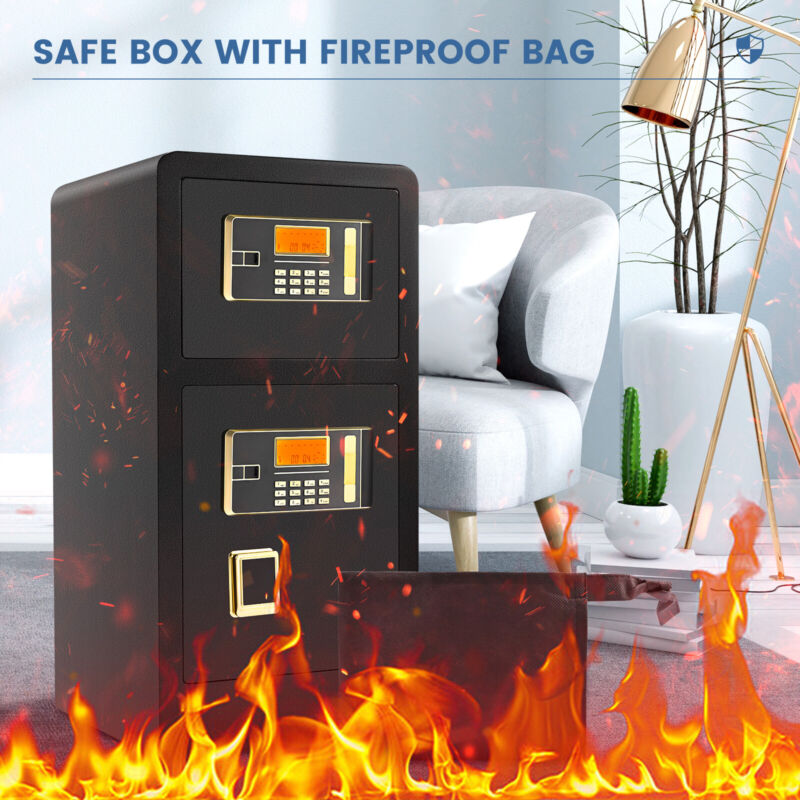 Annie’s Fashion Large Home Safes 4.5Cub Fireproof Double Safes Lockbox Digital Keypad Money Safe