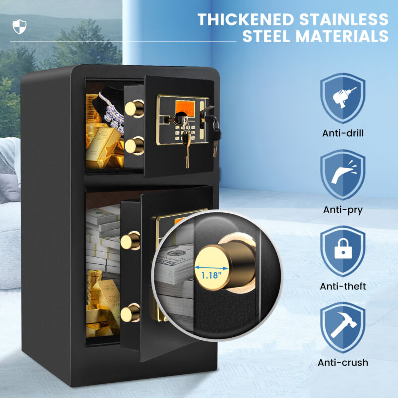 Annie’s Fashion Large Home Safes 4.5Cub Fireproof Double Safes Lockbox Digital Keypad Money Safe