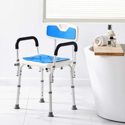 Annie’s Fashion Height Adjustable Shower Chair – Sturdy Bathroom Bath Seat with Non-Slip Feet