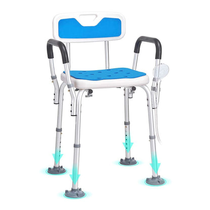 Annie’s Fashion Height Adjustable Shower Chair – Sturdy Bathroom Bath Seat with Non-Slip Feet