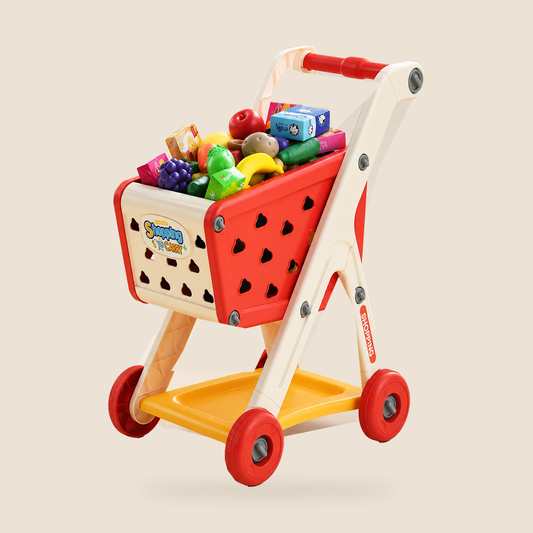 Toy Shopping Trolley with Play Food