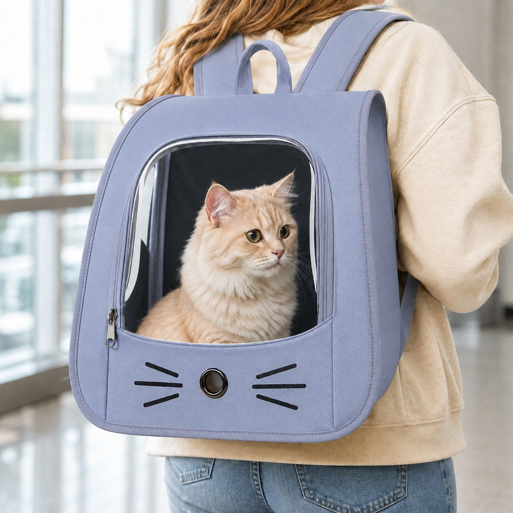 Transparent Cat Backpack Carrier for Travel & Vet Visits - Breathable, Roomy Pet Backpack for More Comfortable Trips