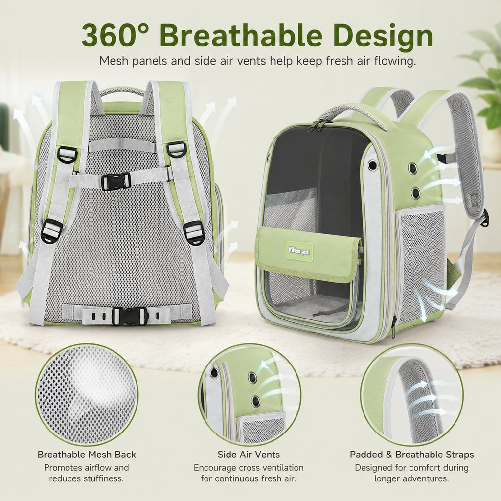Transparent Cat Backpack Carrier for Travel & Vet Visits - Breathable, Roomy Pet Backpack for More Comfortable Trips