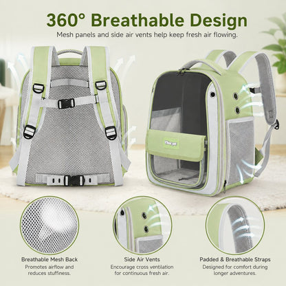 Transparent Cat Backpack Carrier for Travel & Vet Visits - Breathable, Roomy Pet Backpack for More Comfortable Trips
