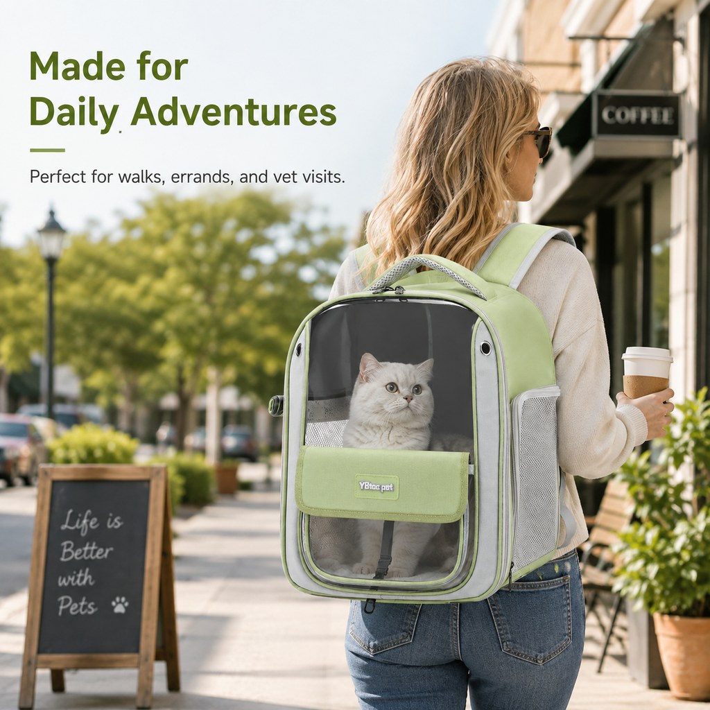 Transparent Cat Backpack Carrier for Travel & Vet Visits - Breathable, Roomy Pet Backpack for More Comfortable Trips