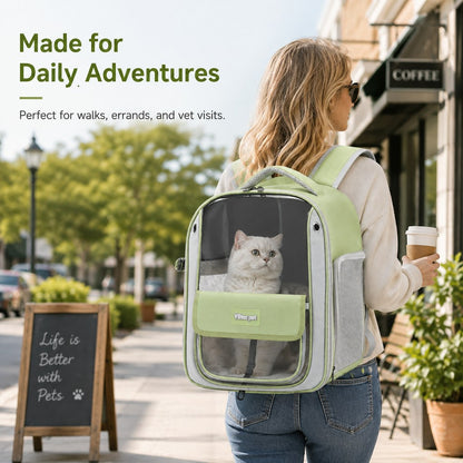 Transparent Cat Backpack Carrier for Travel & Vet Visits - Breathable, Roomy Pet Backpack for More Comfortable Trips