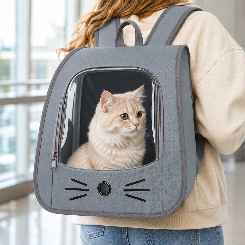 Transparent Cat Backpack Carrier for Travel & Vet Visits - Breathable, Roomy Pet Backpack for More Comfortable Trips