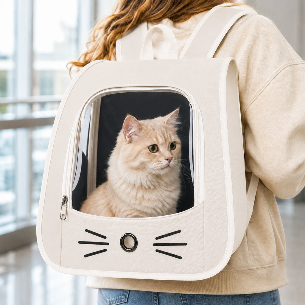 Transparent Cat Backpack Carrier for Travel & Vet Visits - Breathable, Roomy Pet Backpack for More Comfortable Trips