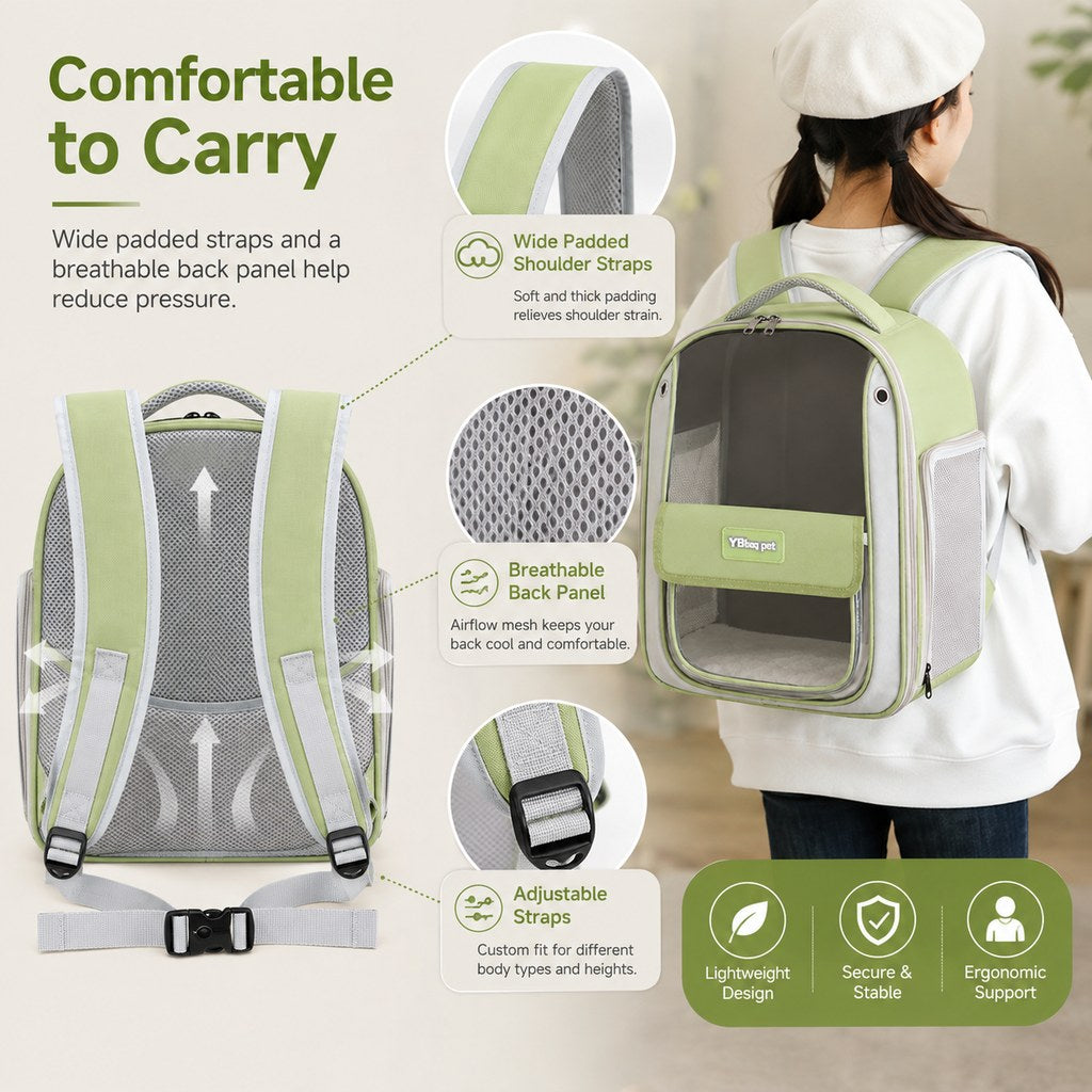 Transparent Cat Backpack Carrier for Travel & Vet Visits - Breathable, Roomy Pet Backpack for More Comfortable Trips