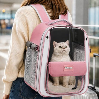 Transparent Cat Backpack Carrier for Travel & Vet Visits - Breathable, Roomy Pet Backpack for More Comfortable Trips