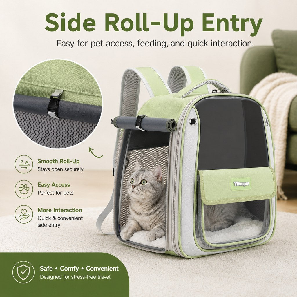 Transparent Cat Backpack Carrier for Travel & Vet Visits - Breathable, Roomy Pet Backpack for More Comfortable Trips