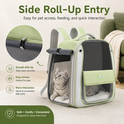 Transparent Cat Backpack Carrier for Travel & Vet Visits - Breathable, Roomy Pet Backpack for More Comfortable Trips